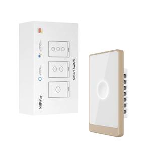 Smart Wall Light Switch, 2.4GHz 1 Gang WiFi Touch Switches, No Neutral Wire Required, 3 Way Muti Remote Control Smart Life/Tuya App, Compatible with Alexa, Google Home, (1 Pack, 1 Gang White)