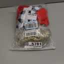 7Pack Christmas Red Costume Kids Girls Christmas Dress with Wig Long Blonde Braid with Red Beads Necklace Bow (M/5-6Y)