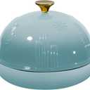 Flavehc Cast Iron Bread Oven With Cloche Lid for Baking - Blue Enameled Dutch Oven With Dome Lid for Sourdough - 5 qt (9.8 Inches)