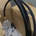 23 Inch Half Moon Light, Lash Light for Eyelash Tech, LED Floor Lamp for Eyelash Extensions, Nail Art, Tattoo Art and Skincare, Adjustable Color Modes and Flexible Gooseneck, with Tray - Black