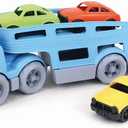 Green Toys Car Carrier, Blue - Pretend Play, Motor Skills, Kids Toy Vehicle. No BPA, phthalates, PVC. Dishwasher Safe, Recycled Plastic, Made in USA (4 Piece Set)