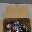 Finnhomy Swivel Caster Wheels 2 Inch Heavy Duty Threaded Stem Casters 1/4" - 20 x 1 with Brake Set of 4 for Wire Shelves Wheels PU Load Bearing 800 Lbs Anti-wear Smooth Casters, Red