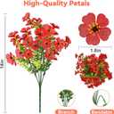 Artificial Flowers for Outdoors Indoors, 20 Bundles Faux Daisy Flowers in 6 Colors, UV Resistant Fake Plants for Garden Decor, Porch, Patio, Window Box, Outdoor Decoration