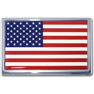 5 x 
Elektroplate United States of America Flag All Metal Emblem | Truck Size at 4.2" x 2.7" | Weatherproof