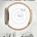 Titanium Band Replacement Compatible with Apple Watch Band Ultra 3 Ultra 2/Ultra 49mm,iWatch Series 11/10 46mm,9/8/7 45mm,SE3/SE2/SE/6/5/4 44mm,3/2/1 42mm, Titanium Watch Band, Champagne Gold