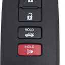 4 Button Replacement Key Fob Shell Case fit for Toyota Avalon Camry Corolla RAV4 Highlander Sequoia 2011 2012 2013 2014 2015 2016 2017 2018 2019 Keyless Entry Remote Control Key Fob Cover (Black)