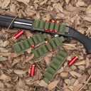4 Packs 6 Rounds Shotgun Side Saddle Carrier 12/20 Gauge Shotgun Shell Holder Molle Buttstock Shotgun Card with Adhesive Back Sticker