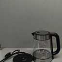 Amazon Basics Electric Kettle with Glass Carafe for Tea and Coffee, BPA-Free, Fast Boiling, Auto Shut-Off, 1.8 Quarts, 1500W, Black and Silver