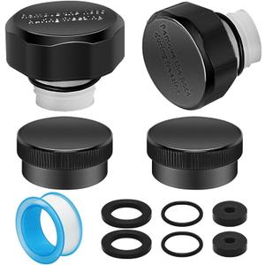 2PCS ASSE 1019-A Repair Kit(Fine Thread), ASSE 1019 A Vacuum Breaker Replacement, Anti Siphon Valve Repair Kit, 2PCS Outdoor Faucet Repair Kit(Black) with 2PCS 3/4"GHT Hose End Caps(Black)