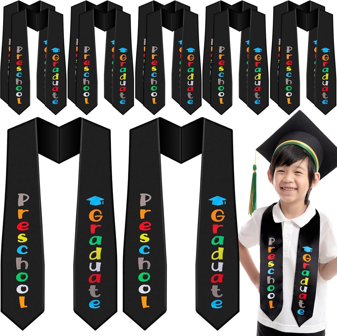 Seematn 12 Pcs Kindergarten Preschool Graduation Stole Sash 2026 for Kids 49 Inch Bulk Unisex Preschool Graduation Sash Gift