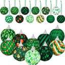 Bencailor 12 Pcs St. Patrick's Day Ball Ornament St. Patrick's Day Shamrock Hanging Ornament Good Luck Clover Balls Tree Decor for St. Patrick's Day Irish Party Supplies(Various)