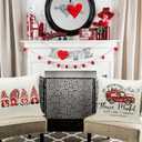 Valentines Day Decorations Pillow Covers 18x18 inch Set of 4 Red Heart and Love Decor Throw Pillows Decorative Cushion Cases for Home Wedding Party