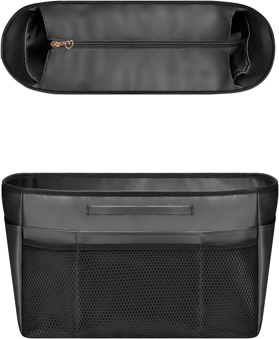 GIVLEFLY Tote Organizer Insert with Multiple Pockets Zipper Purse Dividers with Handle Lightweight Purse Liner with Cup Holder Fit for Saint Louis Large, Neverful and More (Extra Large,Dark Grey)