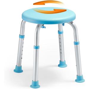OasisSpace 360 Rotating Shower Chair,400lb Capacity Swivel Stool, Tool-Free Adjustable Height & Patented Design, FSA/HSA Eligible Bath Seat for Tub/Shower Use
