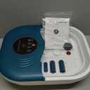 Foot Spa Bath Massager with Heat, Bubble Jets, Red Light & Timer, Pedicure Foot Spa with 95-118 Temperature Control, 8 Shiatsu Rollers, Pumice Stone, Gift for Women,Men,Dad (Green)