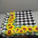 Sunflower Square Tablecloth 5252 Inch Black White Buffalo Check Farmhouse Table Cloth Small Square Tablecloths Indoor Outdoor Washable Wrinkle Free Stain Resistant Waterproof Fabric Table Cover