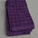 Homaxy 100% Cotton Terry Kitchen Towels(Purple, 13 x 28 inches), Checkered Designed, Soft and Super Absorbent Dish Towels, 4 Pack