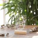 UNIQOOO 20 Pack 4" Birch Wood Stands for Wedding Acrylic Sign, Wood Table Number Holders for 1/8 Thick Acrylic Sheets | Wedding Display Stand, Card Holder, Great for Bar Menu, Retail Sign, Party and Events