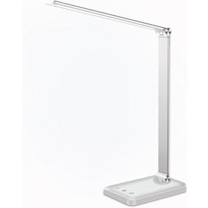 AFROG Multifunctional LED Desk Lamp with USB Charging Port, 5 Lighting Modes,5 Brightness Levels, Sensitive Control, 30/60 min Auto Timer, Eye-Caring Office Lamp，8W，5000K
