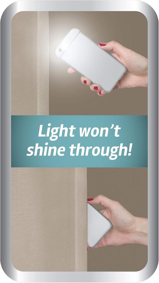 Smart Curtains Easy Hang Curtain Hidden Back Hooks Panel 40inX63in