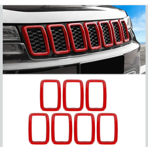 JeCar Grille Inserts ABS Grill Cover Trim Kit for 2017-2021 Jeep Grand Cherokee WK2, Red