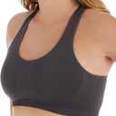 Jockey womens Mid Impact Removable Cup Seamless Sports Bra (Gray, M)