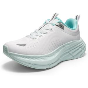 NORTIV 8 Women's Walking Shoes Cushion Comfortable ActiveBreeze Running Tennis Shoes Non-Slip Workout Gym Sports Athletic Breathable Fashion Sneakers (10, White/Blue)