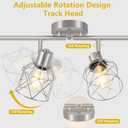 Baocuz 4-Light Kitchen Lighting Fixtures, Adjustable Multi-Directional Brushed Nickel Track Ceiling Light, Semi Flush Mount Ceiling Spotlight with Wire Cages for Living Room, Bedroom, Hallway