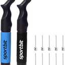 SPORTBIT Ball Pump for Sports Balls - Push & Pull Inflating System - Hand Pump for All Exercise Balls - Volleyball Pump, Basketball Inflator, Football & Soccer Ball Air Pump - Goes with 3 Needles Set