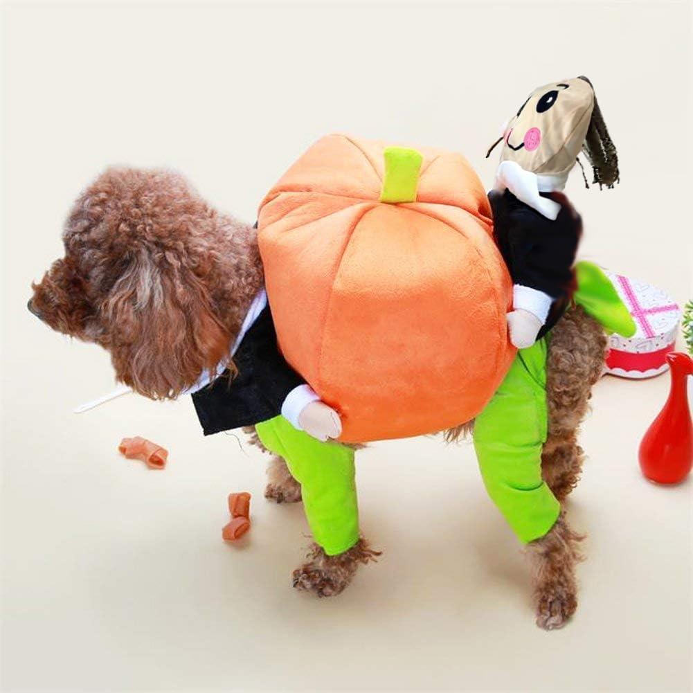 BlueSpace Pet Costume Dog Cat Pumpkin Pets Suit Halloween Costumes Pets Clothing for Small Dogs and Cats, Perfect for Halloween Christmas and Theme Party, M