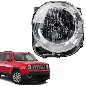 FIONE Headlights Assembly Compatible with Jeep Renegade 2015-2018 Replacement Halogen Type Headlamps Right Passenger Side 68256567AA CH2503273 RH