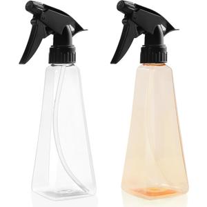Spray Bottles 12oz/350ml Empty Spray Bottles Refillable Mister Bottle with Multicolor for Cleaning, Plants, Hair, Cooking (Clear + Champagne)