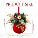 Amyhill 2 Pcs 13.8'' Large Red Christmas Ball Ornament for Porch Front Door
Artificial Christmas Balls with Pines Berries, Rustic Glitter Fabric Hanging Balls Decoration for Xmas Outdoor Indoor Party