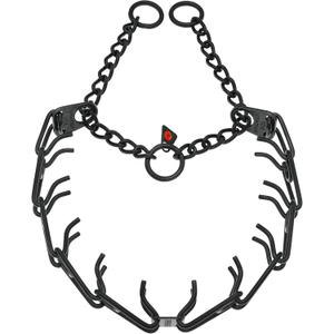 Herm Sprenger Black Stainless Steel Dog Prong Collar with Easy On Assembly Chain Professional Training Pinch Collar for Small Medium Large Dogs Made in Germany (24in x 3.2mm (Neck Size up to 19in))
