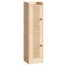 Fluted Bathroom Storage Cabinet, Small Floor Cabinet with 2 Wavy Doors and Adjustable Shelves, Slim Bathroom Organizer with Raised Top, Narrow Toilet Paper Storage for Small Spaces, Natural