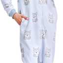 The Big Softy Adult Onesies for Women, Fleece Onesie PJs for Women, Teens, Funny Adult Onesie Pajamas, Cute One Piece Pajamas (Blue Pups) XS