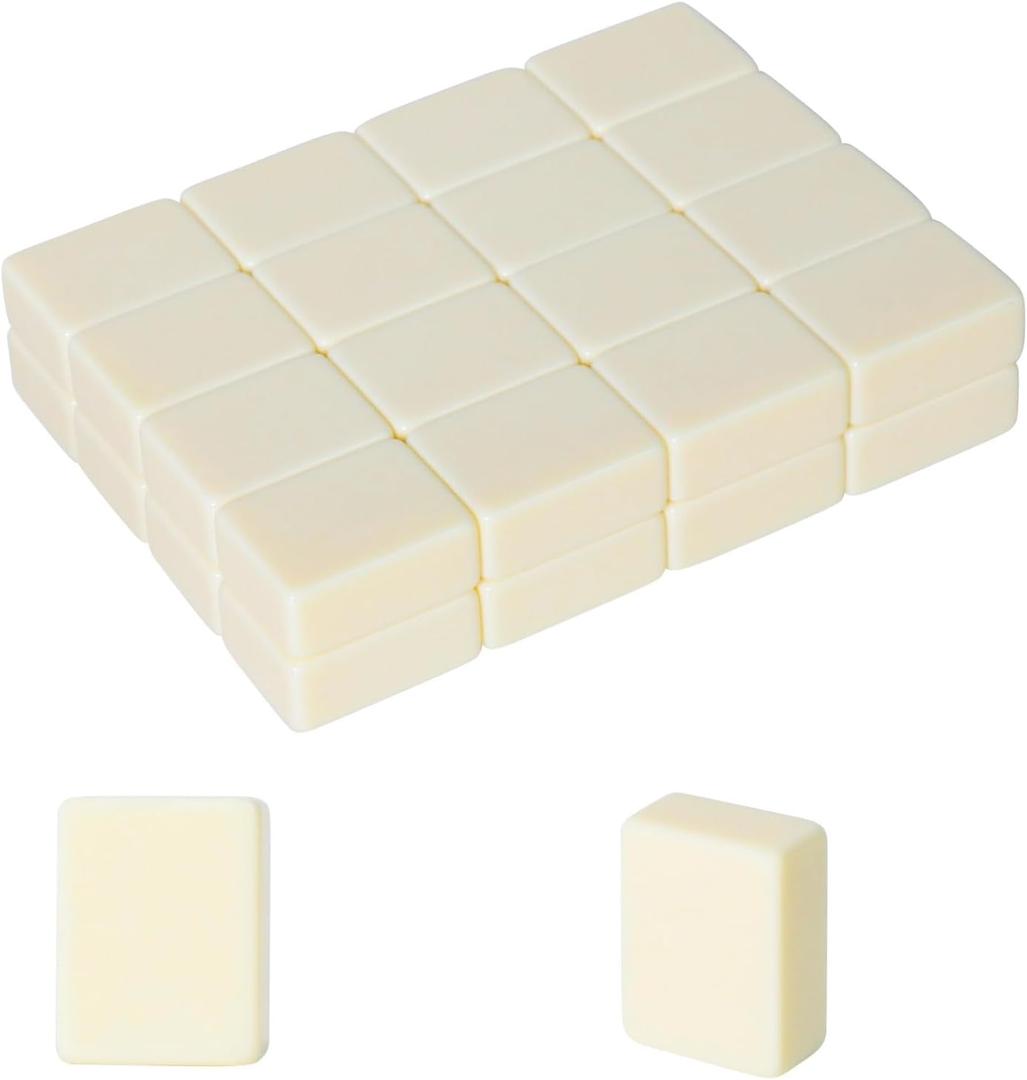 32 Pcs Blank Mahjong Tiles Game Set, Suitable for 1.2 "(30mm) Standard Size American Mahjong Tiles, Replace Lost Tiles & Can Be Used Together with Mahjong Stickers (Stickers Not Included) (Ivory)