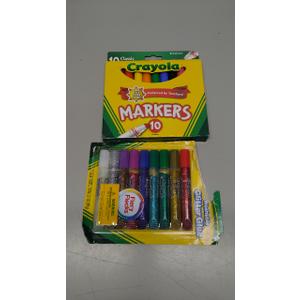 Crayola Washable Glitter Glue 9 Count with Crayola Classic Color Broad Line Markers 10 Count