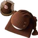 Zeroest Newborn Baby Photography Props Wrap Hat Newborn Wraps for Infant Boys Girls Photoshoot Photo Posing Stretch Blanket (Cocoa)