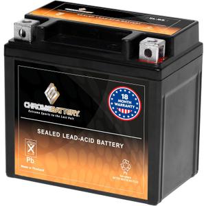 CB CHROMEBATTERY 5L-BS Maintenance-Free 12V 5Ah Battery Replacement for ATV, Motorcycle, Jet Skis, Scooter, UTV, and More - Nut and Bolt (T3) Terminal