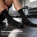 PAPLUS Athletic Crew Compression Socks (6 Pairs) for Men & Women, Running Socks With Arch Support, L-XL (Black,White)