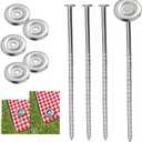25 Count Outdoor Rv Rug Stakes, Stainless Steel Spira Patio Mats Stakes, Used for Fixing Rugs, Tents, Tarps, and RV MatsRv Camping Accessories for Outside,Camper Must Haves