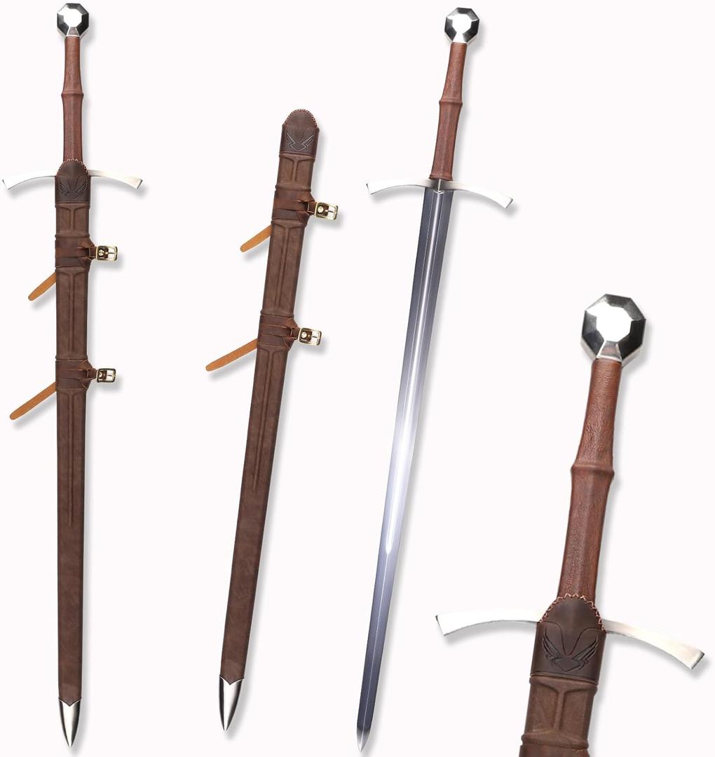 Sharp Blade Medieval Long Sword, Manganese Steel Blade Real Metal Sword