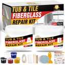 Porcelain Repair Kit, Bathtub Repair Kit, Porcelain and Fiberglass Tub Tile and Shower Kit Repair Chips Dents Cracks Scratches from Ceramic, Marble, Quartz, Resin, Acrylic (White, 100G)