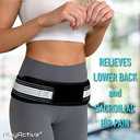 PlayActive Sacroiliac SI Joint Hip Belt - Lower Back Support Brace for Men and Women - Pelvic Support Belt - Trochanter Belt - Sciatica Pelvis Lumbar Hip Pain Relief (Regular) (Black & White)