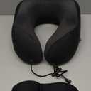 Travel Pillow, Best Memory Foam Neck Pillow Head Support Soft Pillow for Sleeping Rest, Airplane Car & Home Use (Black-E)