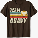 Retro Gravy Lovers Team Team Gravy Funny Thanksgiving Dinner T-Shirt Size L