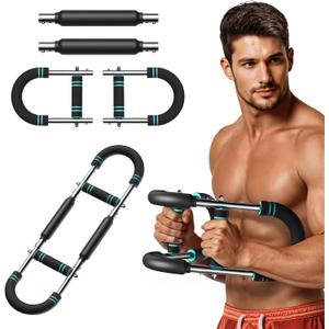 MERACH Twister Arm Trainer, Adjustable Power Twister Bar, Chest Workout Equipment for Men, Portable Upper Body Workout Machine, Detachable Spring Resistance Home Fitness Equipment