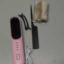 Go Brush-Pro for Short Hair, Hair Straightener Brush, Ionic & Ceramic Technology, 4 Temperature Settings, Anti-Frizz Styling (Pink)