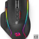 Redragon Wireless Gaming Mouse, Ergonomic Mouse 16000 DPI with Rapid Fire Key, 9 Macro Buttons, 170-Hour Durable Power Capacity and RGB Backlight Wired/Wireless Mouse for Laptop/Mac/PC